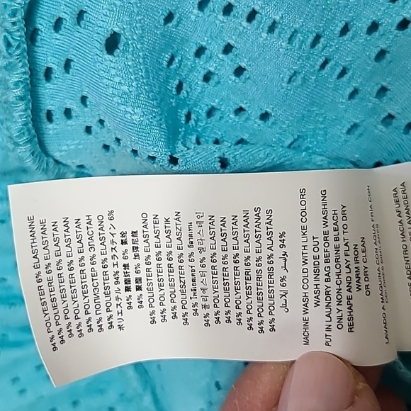 *NWT* MICHAEL MICHAEL KORS Turquoise/Light Blue Cold Shoulder Ruffle Top, size S - Picture 8 of 8